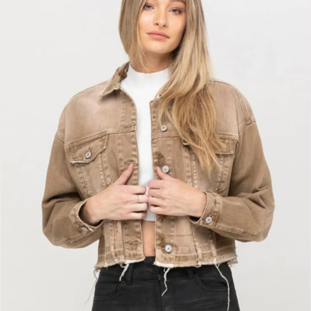 Vervet Oversized Cropped Denim Jacket